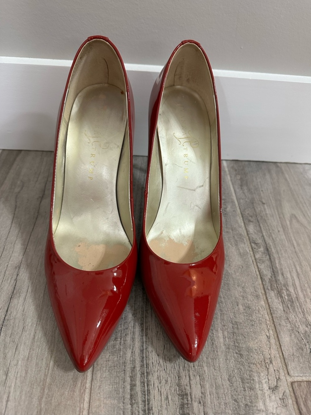 Ivanka Trump Red Patent Stiletto Pointed-Toe Heels. Size 8.5